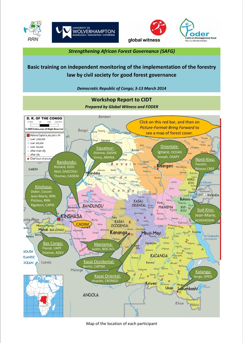 Lire la suite à propos de l’article Basic training on independent monitoring of the implementation of the forestrylaw by civil society for good forest governance