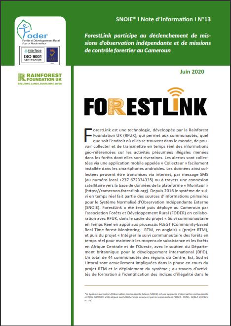 Lire la suite à propos de l’article SNOIE* I Note d’information I Numéro 13: ForestLink participe au déclenchement de missions d’observation indépendante et de missions de contrôle forestier au Cameroun