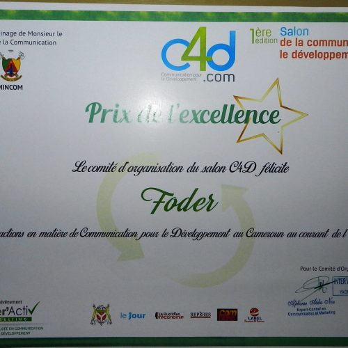 Communication for development award of excellence attributed to Forêts et Développement Rural